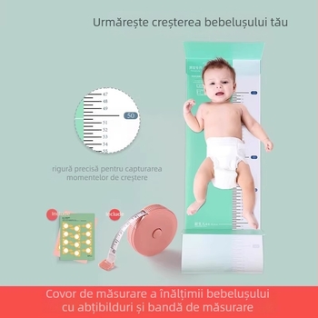 Covoraş de măsurare a înălţimii şi a greutăţii bebeluşului cu riglă de precizie – pentru uz casnic; material: altul; potrivit pentru 1–3 ani