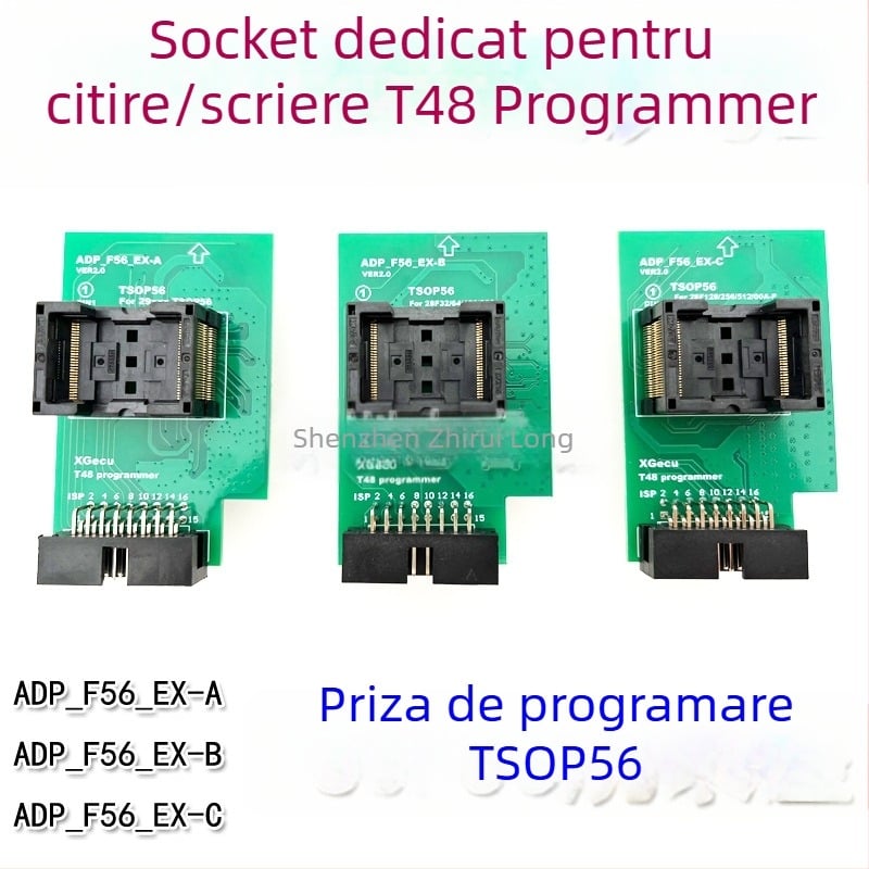 TSOP56 adaptor pentru conversie ADP_F56_EX-A/B/C pentru programatorul T48 — test burn-in, citire scriere