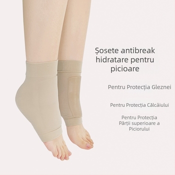 Șosetă de gleznă cu călcâi gel, design SEBS în formă de dovleac, protecție hidratantă împotriva crăpării pentru alergare; materiale: SEBS, nylon, spandex, Oak Silk