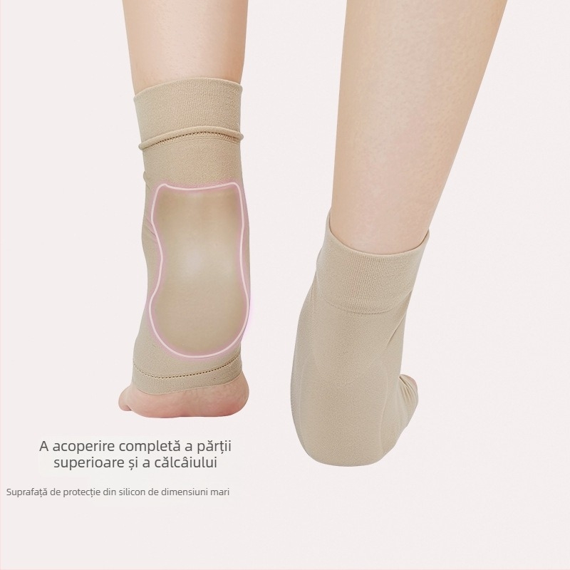 Șosetă de gleznă cu călcâi gel, design SEBS în formă de dovleac, protecție hidratantă împotriva crăpării pentru alergare; materiale: SEBS, nylon, spandex, Oak Silk