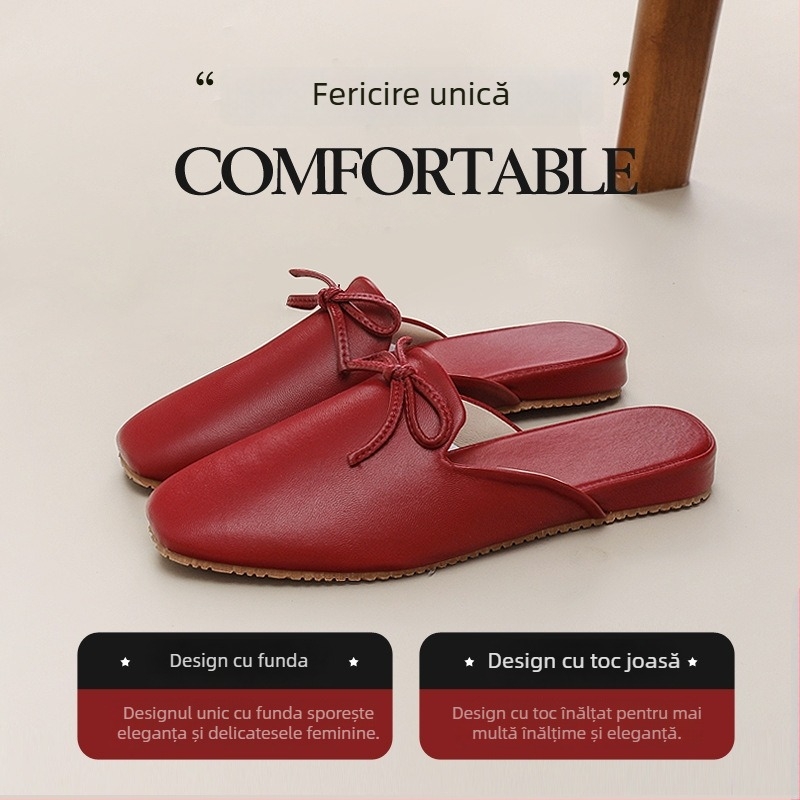 Papuci de interior pentru cuplu - unisex, partea superioară din țesătură, talpă din tendon de vițel, antiderapante, rezistente la uzură, confort la purtare