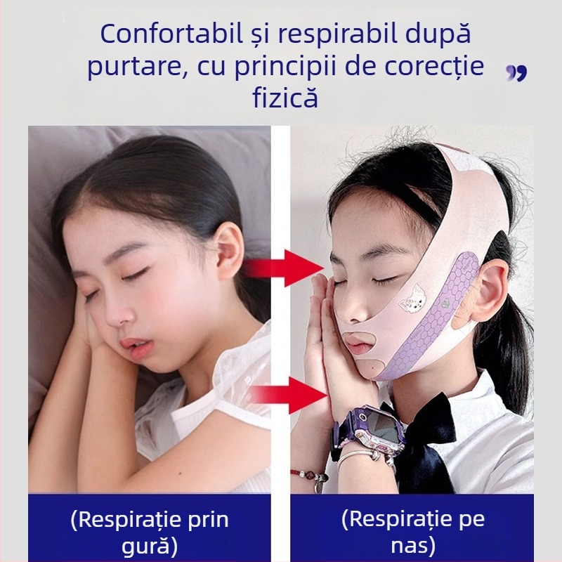 Corector pentru respirația orală la copii — previne deschiderea gurii în timpul somnului, stil desen animat, fir de poliester