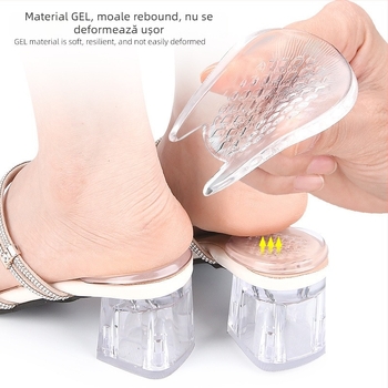 Tampon de călcâi din gel cu suprafață autoadezivă anti-derapare, talpă moale cu amortizare, suport ortopedic; potrivit pentru adidași, pantofi din piele, botine și sandale; purtabil în toate sezoanele