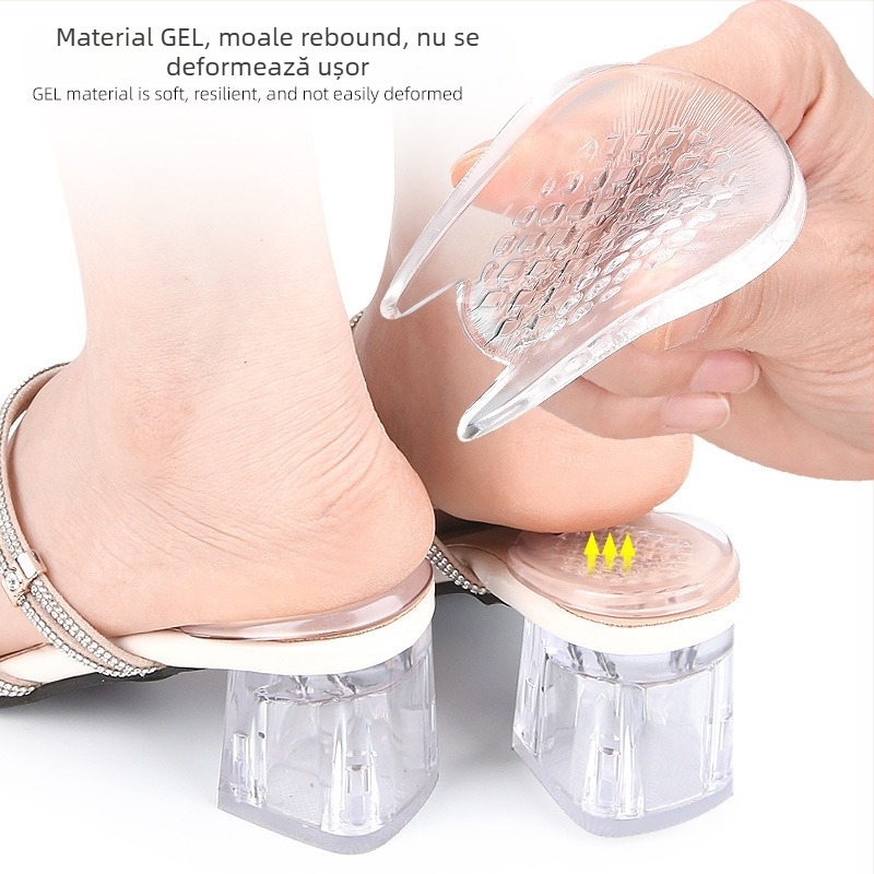 Tampon de călcâi din gel cu suprafață autoadezivă anti-derapare, talpă moale cu amortizare, suport ortopedic; potrivit pentru adidași, pantofi din piele, botine și sandale; purtabil în toate sezoanele