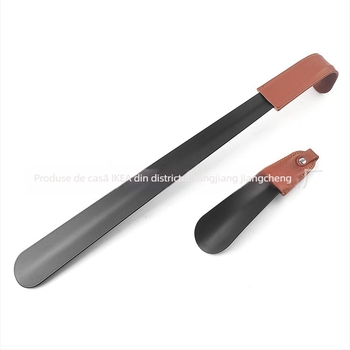 Shoehorn cu mâner curbat, finisaj spray, husă din piele, Junyiking