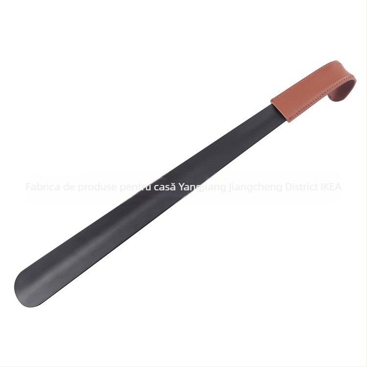 Shoehorn cu mâner curbat, finisaj spray, husă din piele, Junyiking