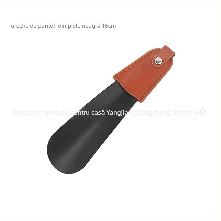 Shoehorn cu mâner curbat, finisaj spray, husă din piele, Junyiking