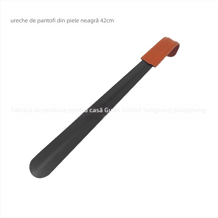 Shoehorn cu mâner curbat, finisaj spray, husă din piele, Junyiking