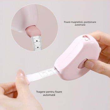 Bandă metrică magnetică pentru uz casnic – scară dublă, grosime, portabilă; material ABS, model multifuncțional, interval de măsurare 150 cm, personalizată pentru măsurători feminine