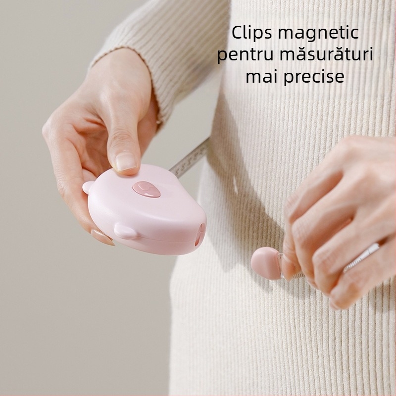 Bandă metrică magnetică pentru uz casnic – scară dublă, grosime, portabilă; material ABS, model multifuncțional, interval de măsurare 150 cm, personalizată pentru măsurători feminine