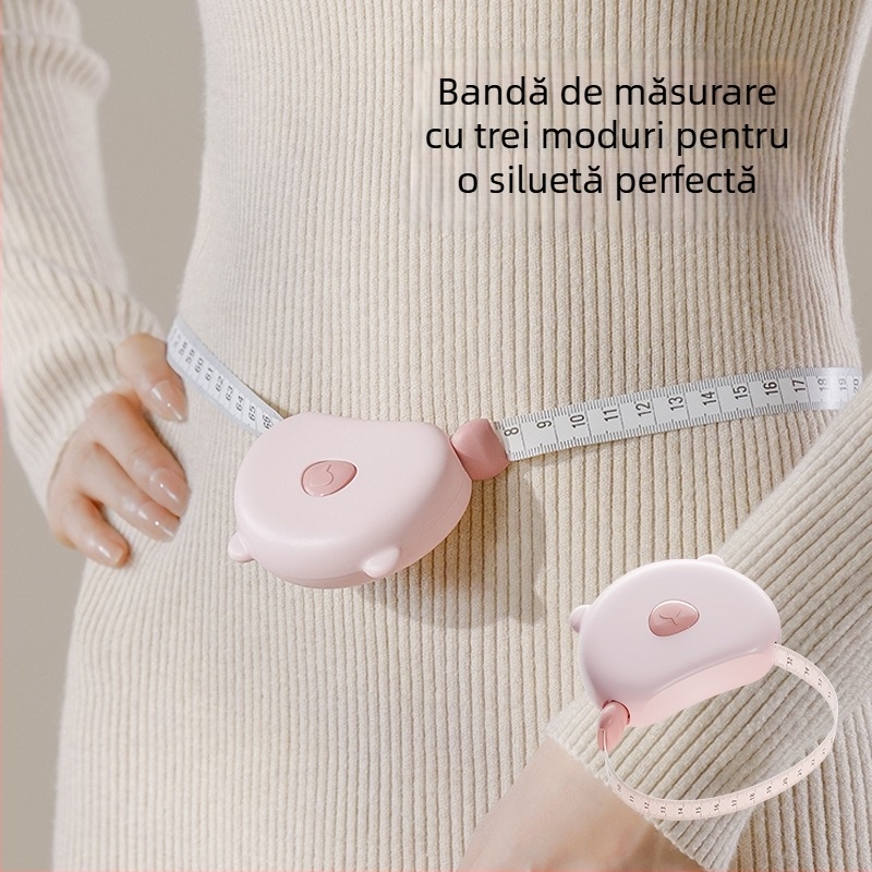 Bandă metrică magnetică pentru uz casnic – scară dublă, grosime, portabilă; material ABS, model multifuncțional, interval de măsurare 150 cm, personalizată pentru măsurători feminine