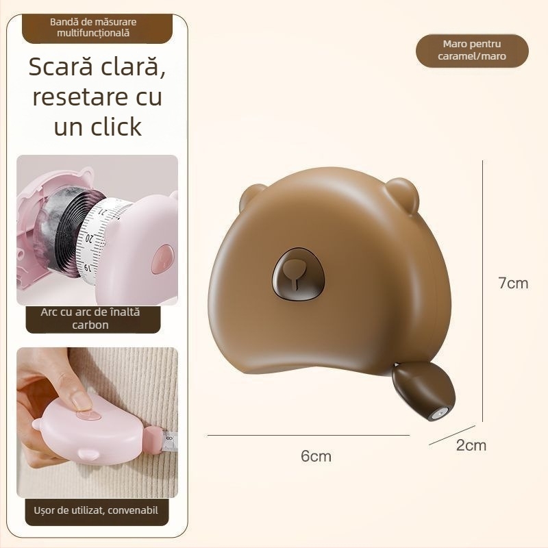 Bandă metrică magnetică pentru uz casnic – scară dublă, grosime, portabilă; material ABS, model multifuncțional, interval de măsurare 150 cm, personalizată pentru măsurători feminine