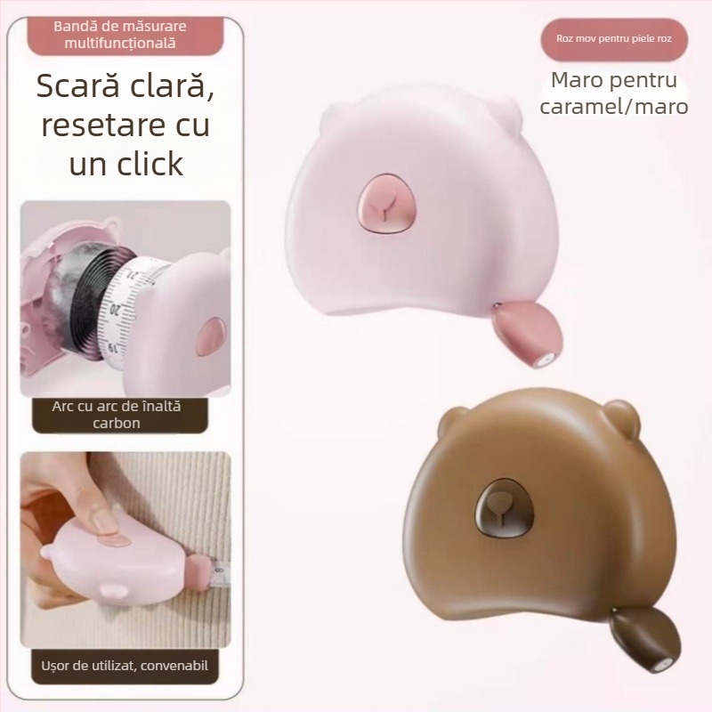 Bandă metrică magnetică pentru uz casnic – scară dublă, grosime, portabilă; material ABS, model multifuncțional, interval de măsurare 150 cm, personalizată pentru măsurători feminine