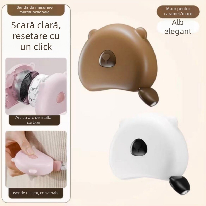 Bandă metrică magnetică pentru uz casnic – scară dublă, grosime, portabilă; material ABS, model multifuncțional, interval de măsurare 150 cm, personalizată pentru măsurători feminine