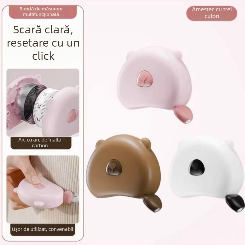 Bandă metrică magnetică pentru uz casnic – scară dublă, grosime, portabilă; material ABS, model multifuncțional, interval de măsurare 150 cm, personalizată pentru măsurători feminine