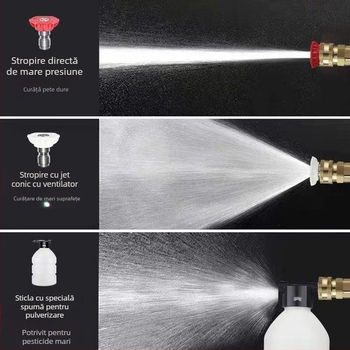 Pistol de spălat cu presiune înaltă pentru mașină, baterie Li-Ion portabilă, reîncărcabilă, 24V, 1800W, motor cu inducție