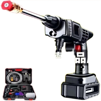 Pistol de spălat cu presiune înaltă pentru mașină, baterie Li-Ion portabilă, reîncărcabilă, 24V, 1800W, motor cu inducție
