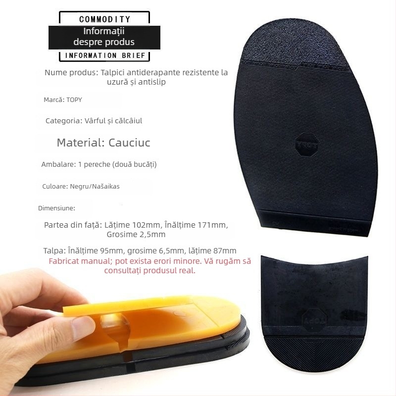 Insertie anti-derapare pentru antepicior la pantofi cu toc înalt, din lemn, rezistentă la uzură, silențioasă