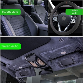 Tapiserie pentru plafonul auto, material suede cu spumă compozită, stil minimalist de lux, model uni, origine Foshan, Guangdong