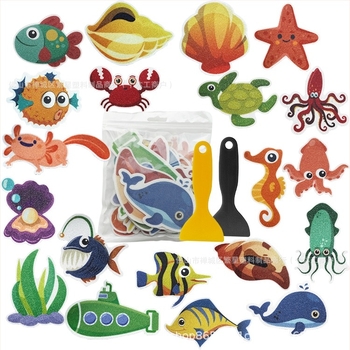 Adezivi antiderapanti pentru baie cu design desen animat — bază PEVA, adeziv sensibil la presiune, vâscozitate 70 N/m, serie: desene animate antiderapante pentru baie