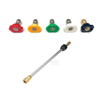 Pistol portabil de spălat mașini cu tijă extensibilă – presiune 4000 PSI, alamă și oțel inoxidabil, greutate netă 164 g