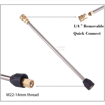 Pistol portabil de spălat mașini cu tijă extensibilă – presiune 4000 PSI, alamă și oțel inoxidabil, greutate netă 164 g