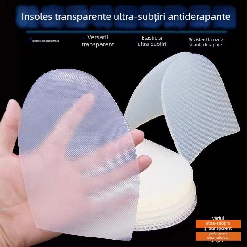 Piese de talpă pentru pantofi: cauciuc transparent, rezistent la uzură și amortizare zgomot pentru talpa din față și din spate; Marca Unique; Material Lemn; Stil Alt; Model Alt