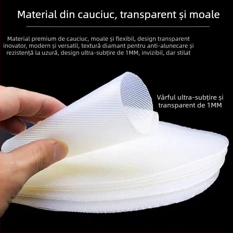 Piese de talpă pentru pantofi: cauciuc transparent, rezistent la uzură și amortizare zgomot pentru talpa din față și din spate; Marca Unique; Material Lemn; Stil Alt; Model Alt