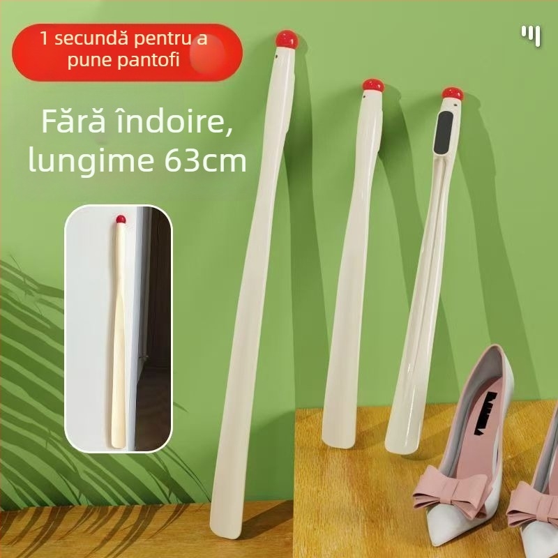 Bețişor pentru pantofi cu mâner lung, design nemișcat, pentru persoane în vârstă și gravide