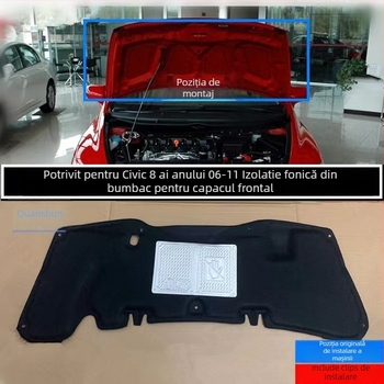 Vată izolatoare pentru capotă și garnitura portbagaj (din plastic) pentru Honda Civic a 8-a generație (2006–2011) – Shengbo bao