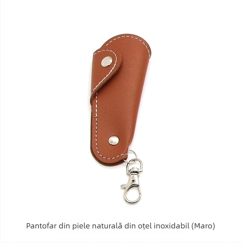 Xiebazi-7444 Shoehorn metalic cu husă din piele, Mini portabil, Design cu cataramă de agățare, Stil retro literar