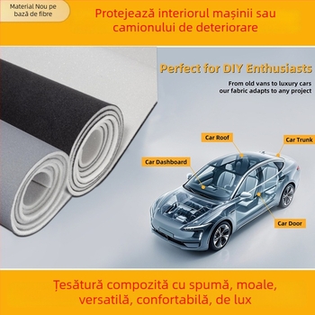 Tapiserie pentru plafon auto din velur suede – personalizabil, cu adeziv pe spate, model uni, brand Xianrui