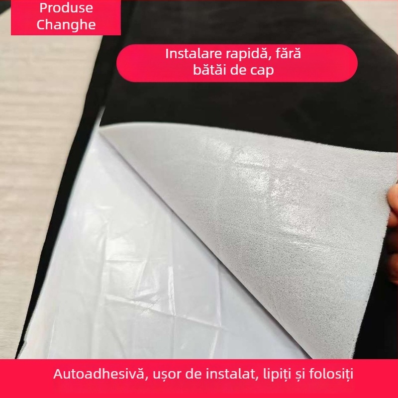 Țesătură pentru plafonul interior auto, din velur compozit, cu spate adeziv – model solid – personalizabil