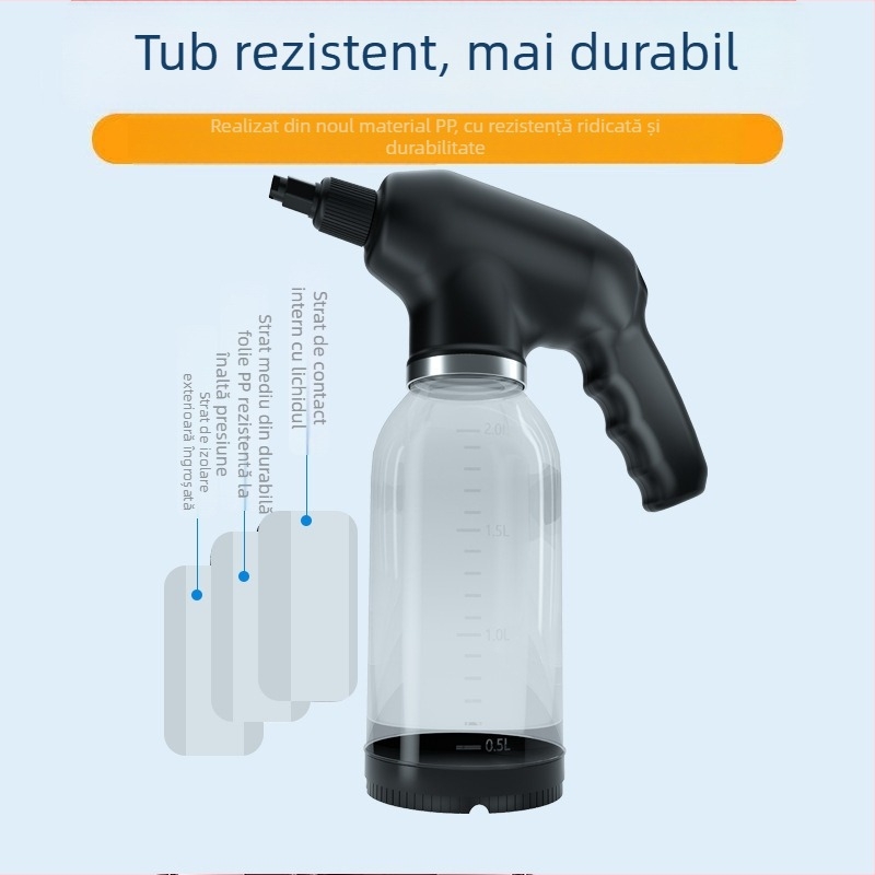 Pistol de spumă electric pentru spălarea mașinii, dispozitiv portabil fără fir pentru spumă, 12V, 18W, capacitate 2000 ml, greutate 600 g, 1200 rpm