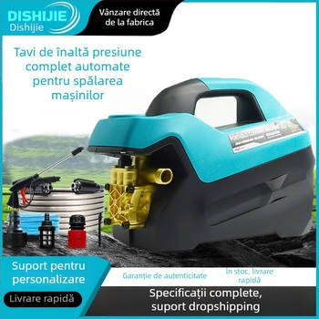 Spălător de mașini cu înaltă presiune pentru uz casnic, 3 kW, 220 V, furtun de 7 m, perie de clătire inclusă