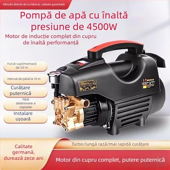 Mașină portabilă de spălat cu presiune înaltă pentru autoturism, motor brushless, cupru pur, 220V, până la 10 MPa, putere de intrare ≤10 kW