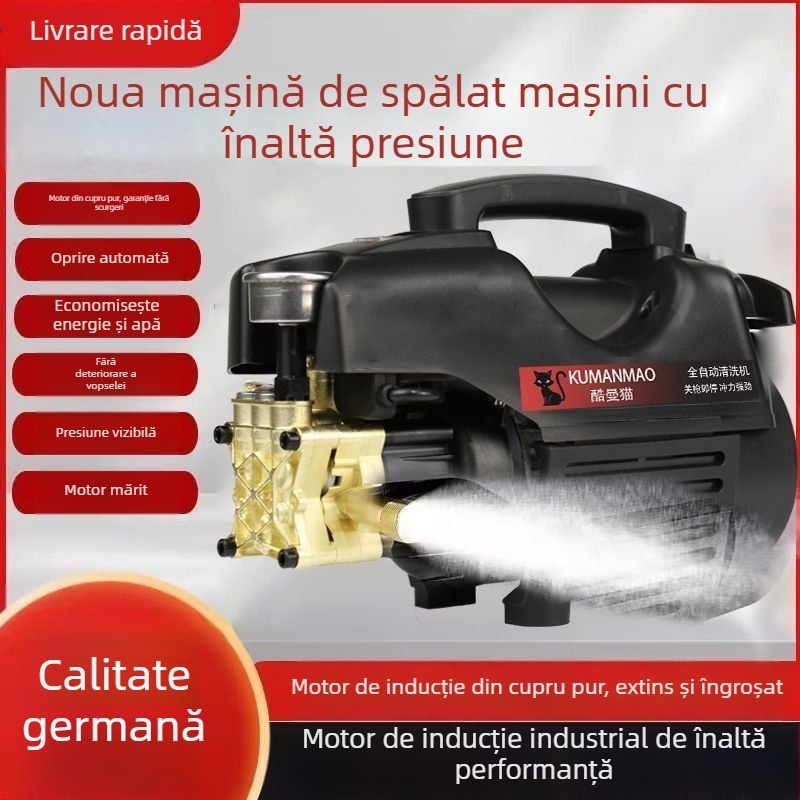 Mașină portabilă de spălat cu presiune înaltă pentru autoturism, motor brushless, cupru pur, 220V, până la 10 MPa, putere de intrare ≤10 kW