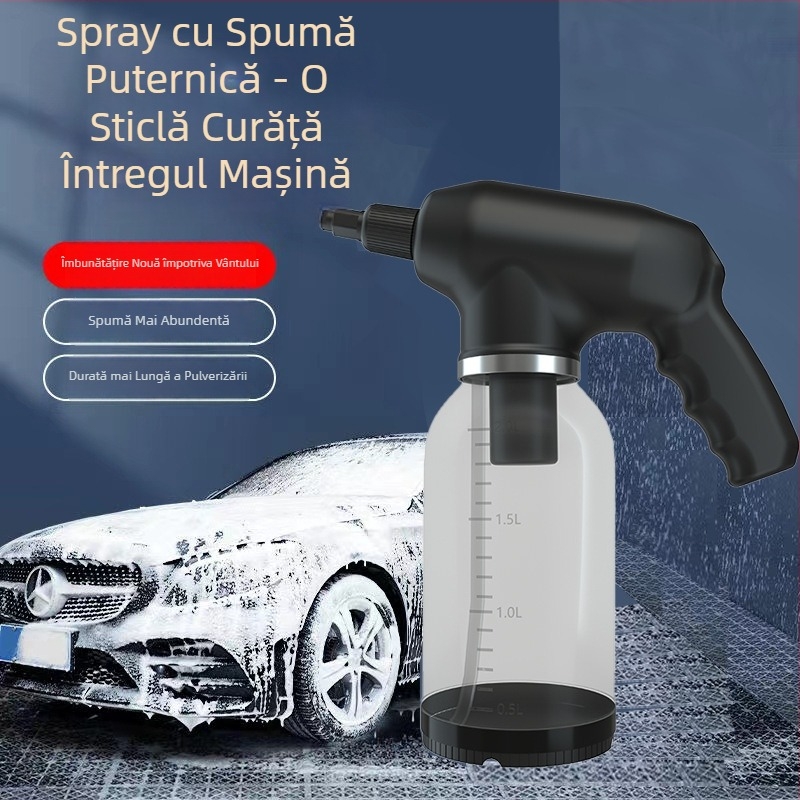 Sticlă electrică de spumă pentru spălarea mașinilor, portabilă, fără fir, 12V 18W, 2000 ml, 600 g, PC+ABS