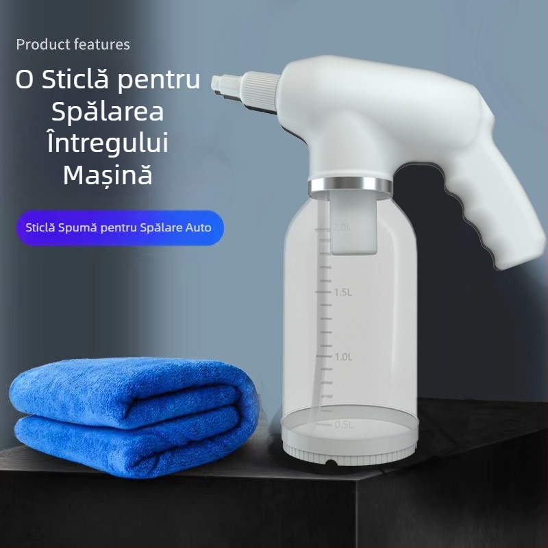 Sticlă electrică de spumă pentru spălarea mașinilor, portabilă, fără fir, 12V 18W, 2000 ml, 600 g, PC+ABS