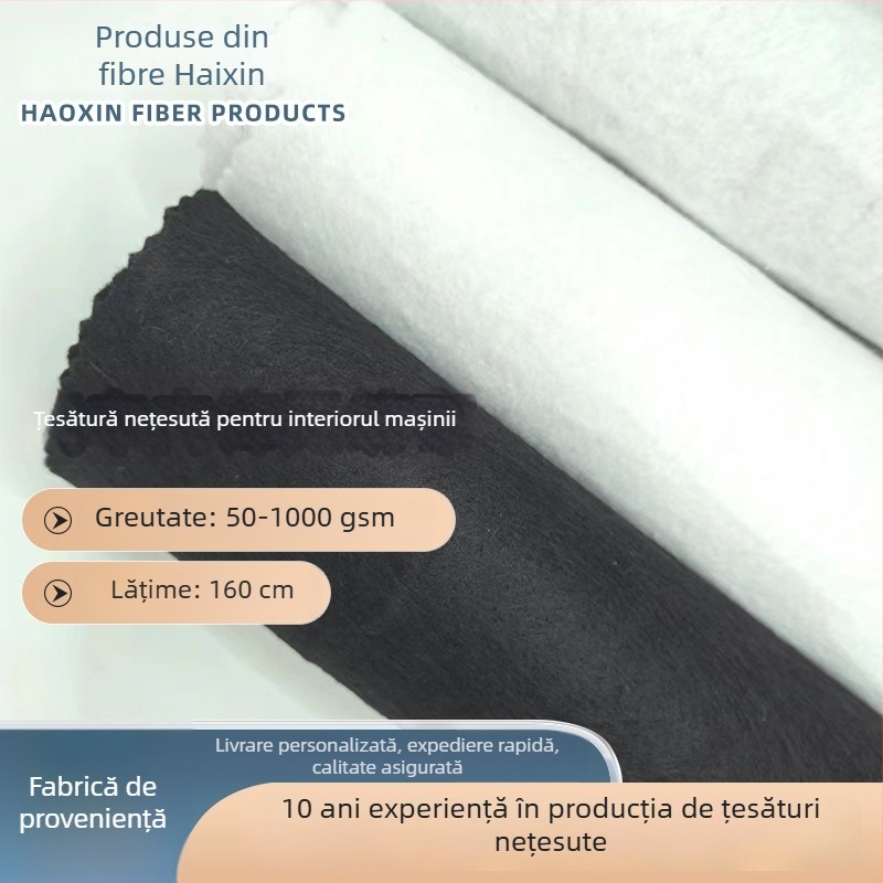 Interior auto din țesătură nețesută, cu ac (needle-punched), 100% PP, 60–200 g/m², tapițerie pentru plafonul vehiculului