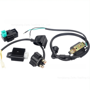 Set de componente electrice pentru motociclete/off-road/ATV cu releu de aprindere și stabilizator de tensiune pentru motoare 50-110cc