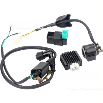 Set de componente electrice pentru motociclete/off-road/ATV cu releu de aprindere și stabilizator de tensiune pentru motoare 50-110cc