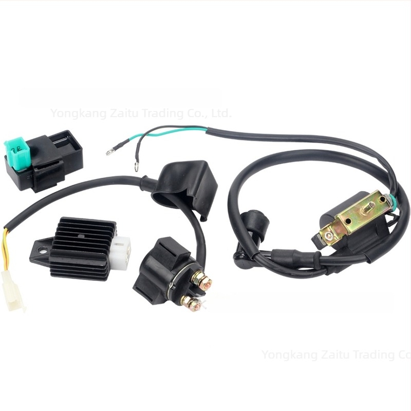 Set de componente electrice pentru motociclete/off-road/ATV cu releu de aprindere și stabilizator de tensiune pentru motoare 50-110cc