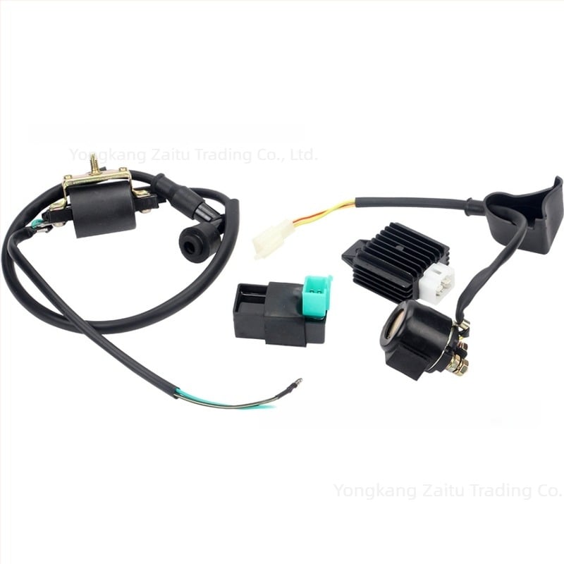 Set de componente electrice pentru motociclete/off-road/ATV cu releu de aprindere și stabilizator de tensiune pentru motoare 50-110cc