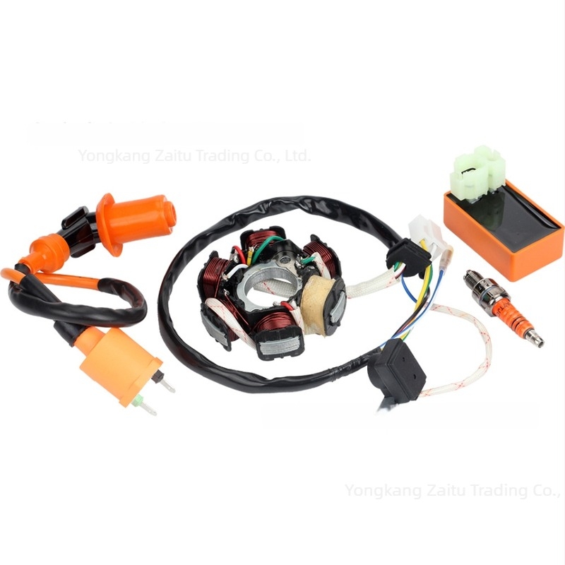 Set de sistem de aprindere pentru scuter GY6 50cc: bobină de pornire, pachet de înaltă tensiune, modul de aprindere, bujie – set complet