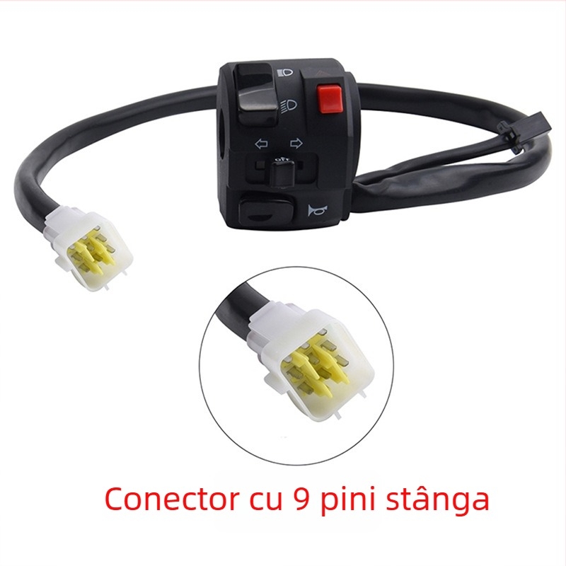 Comutator de modificare pentru motocicletă — Mochi, model Yellow Dragon, întrerupător stâng, compatibil universal