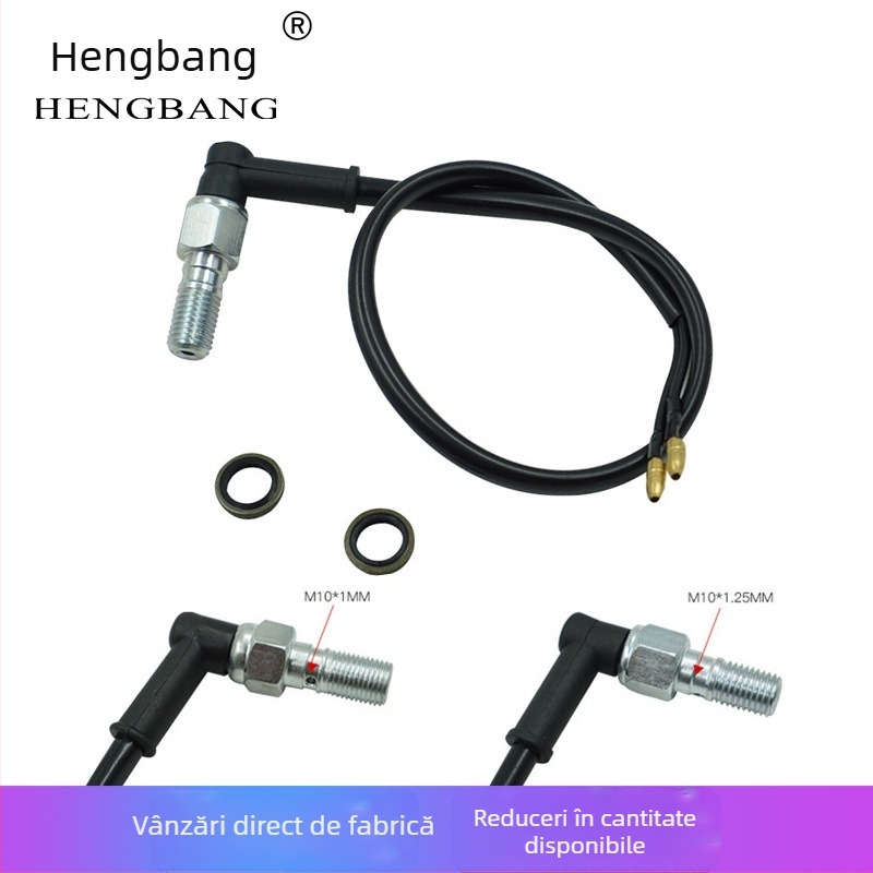 Linie de comutator hidraulic pentru frânele cu disc, filet M10x1.25, Hengbang, model Hydraulic switch, universal pentru vehicule off-road
