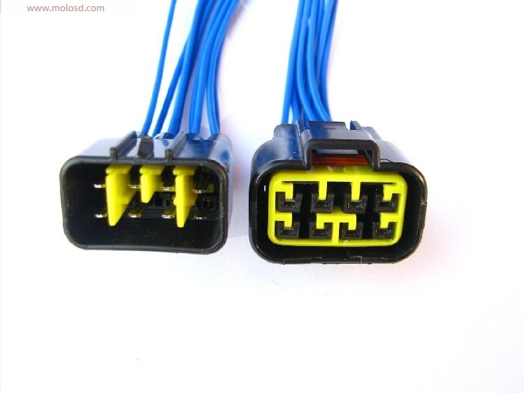 Plug de aprindere pentru motocicletă — conector rotund, două rânduri, opt conductori