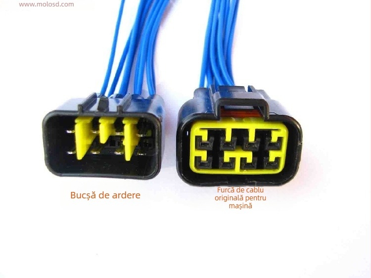 Plug de aprindere pentru motocicletă — conector rotund, două rânduri, opt conductori