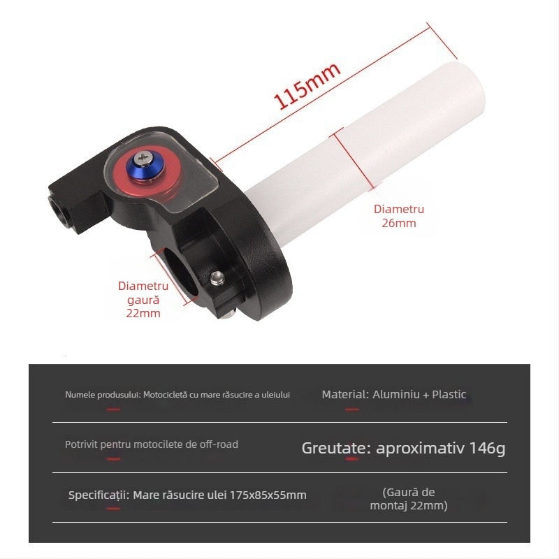 Grip accelerație pentru motocicletă — off-road, compatibil universal, marcă py, model py00